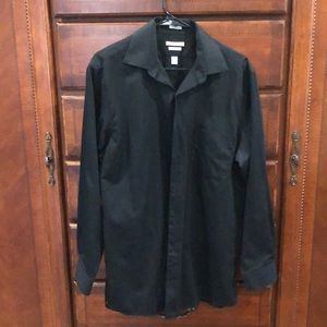 Van Heusen black, dressy button-down shirt.
